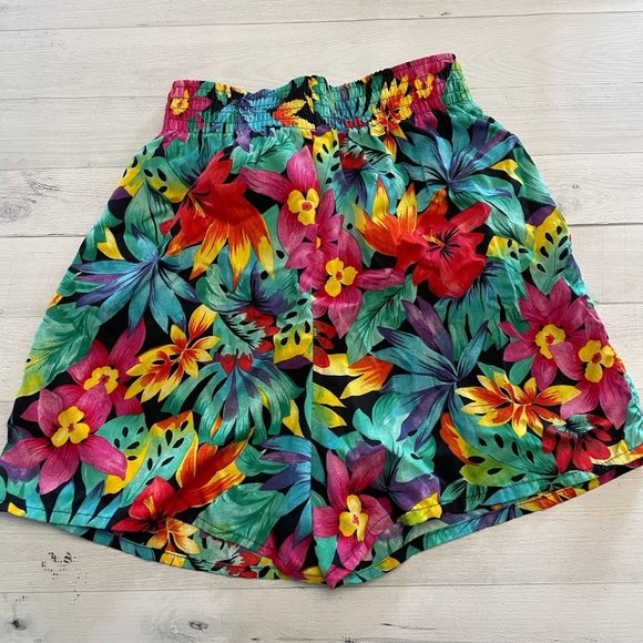 Blue cabana vintage women’s floral Hawaiian shorts‎ - Picture 6 of 10